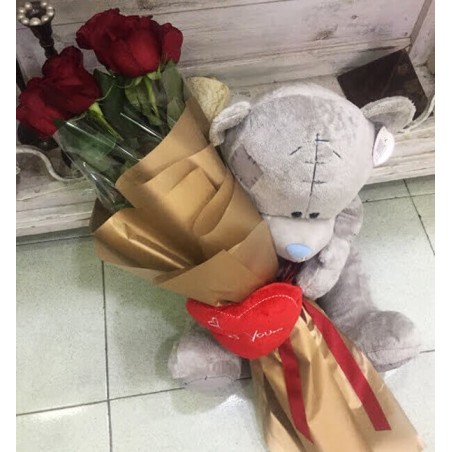 9 Roses Large Teddy