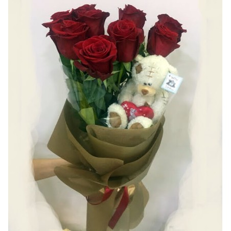 9 Roses Small Teddy