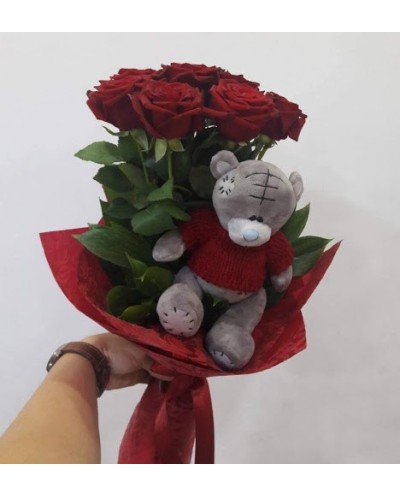 11 Roses Small Teddy
