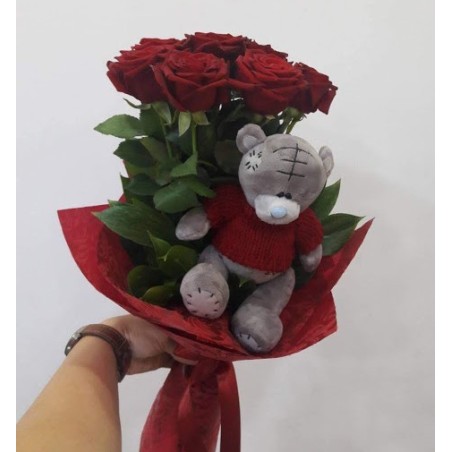 11 Roses Small Teddy