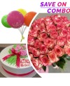 Cake, Roses and Balloons