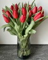 Red Tulips in Vase