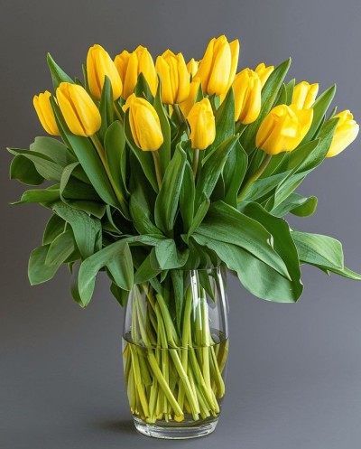 Yellow Tulips in Vase