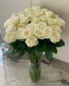 29 White Roses In Vase
