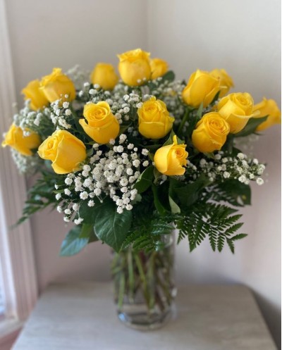 Yellow Roses and Gypsophila