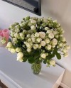 White Spray roses